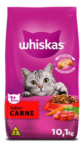 Whiskas Adultos Whiskas Gato Adulto Sabor Carne En Bolsa De 10 kg