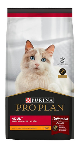 Alimento Pro Plan Optiprebio Para Gato Adulto Sabor Pollo Y Arroz En Bolsa De 15 kg