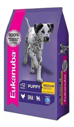 Eukanuba Para Perro Cachorro De Raza Mediana Sabor Mix En Bolsa De 15 kg
