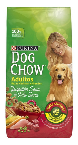 Dog Chow Vida Sana Digestión Sana Perro Adulto De Raza Mediana Y Grande x 21 kg