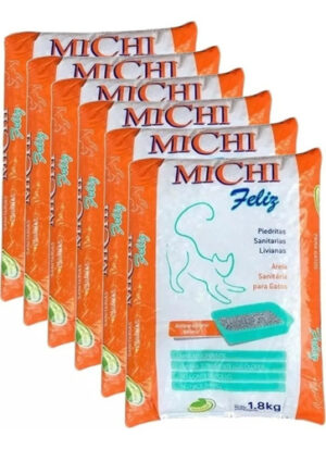 Piedras Sanitarias Michi Feliz X 1.8 Kg X 6 Unidades