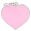 Chapita Id Mascota My Family Grabada Handmade Big Pink Heart