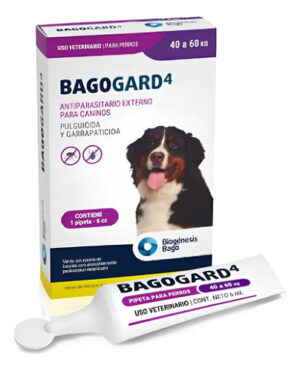 Pipeta Bagogard Perros 40 A 60 Kg Pulgas Garrapatas Bago Violeta