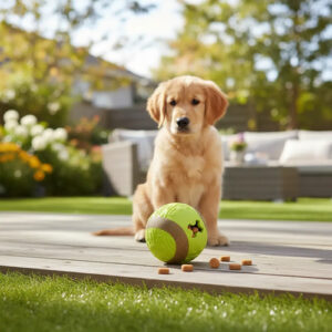 Pelota Dispenser Snack Cancat Wood Ball 8.5cm Verde Claro