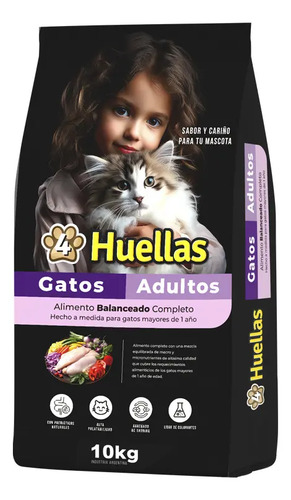 4 Huellas Gato Adulto x 10 Kg